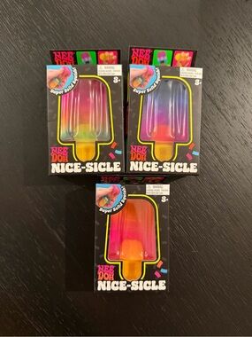 Needoh Nice-Sicle Rainbow Popsicle Stress Toy - set of three authentic